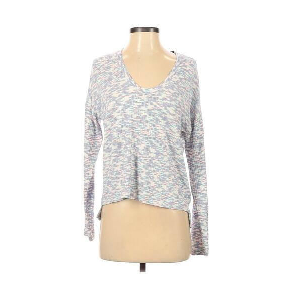 Code x Mode Boho Pullover Sweater Long Sleeve V-Neck Color Blocked Blue Size XS - Picture 3 of 8
